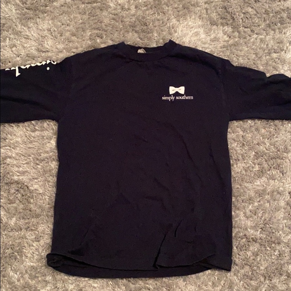 navy blue simply southern long sleeve tee